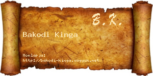 Bakodi Kinga névjegykártya