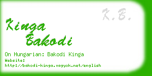 kinga bakodi business card